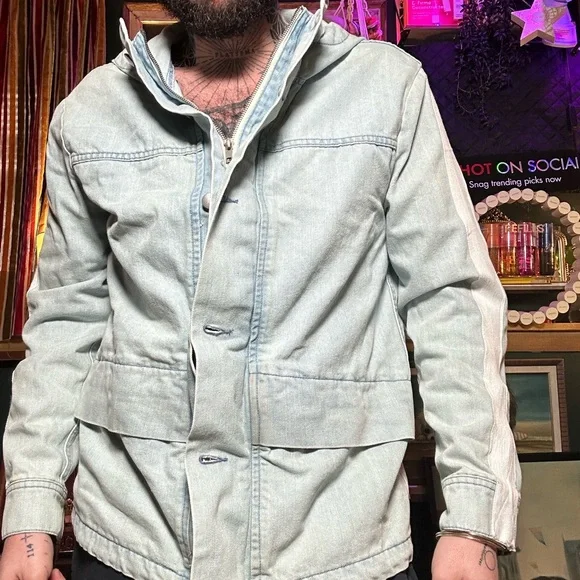 Men's Light blue denim Jacket - Picture 5 of 12